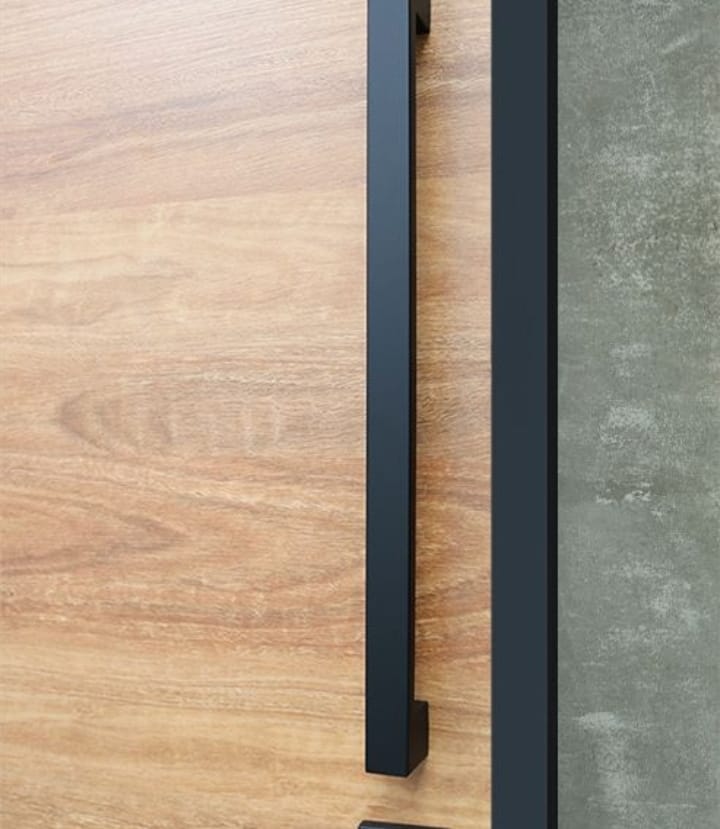 Matt black door handle